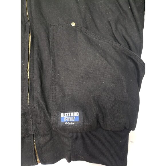 Walls Blizzard Pruf Mens Black Quilted Lined Hooded Work Jacket Size Large Tall - Picture 8 of 16